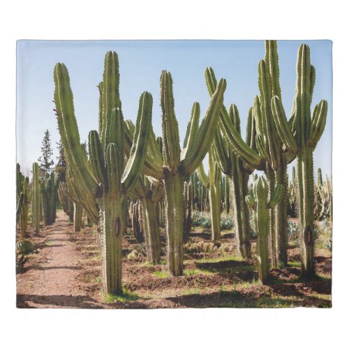 Cacti garden Green tall cacti and succulents grow Duvet Cover