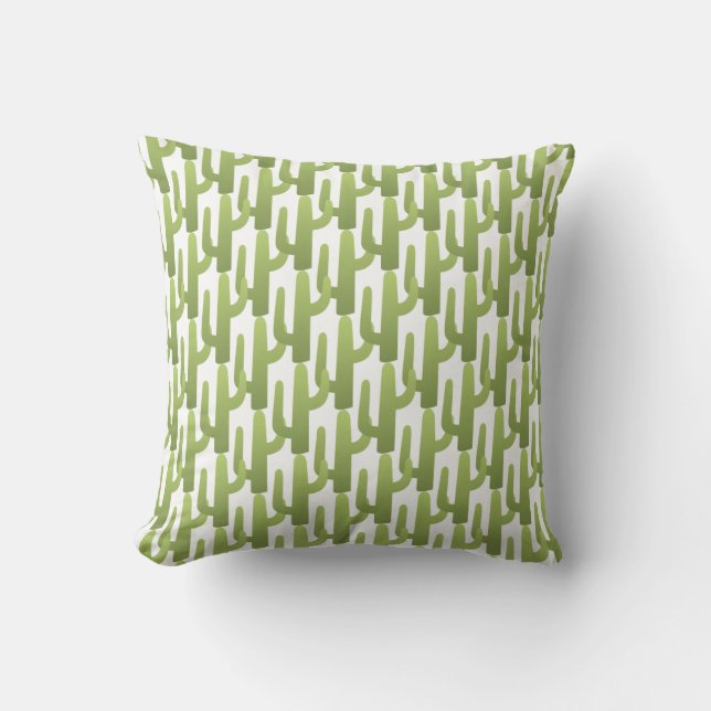 Cacti Green  Throw Pillow (Front)