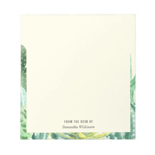 Cacti Greenery Succulent Watercolor Personalized Notepad