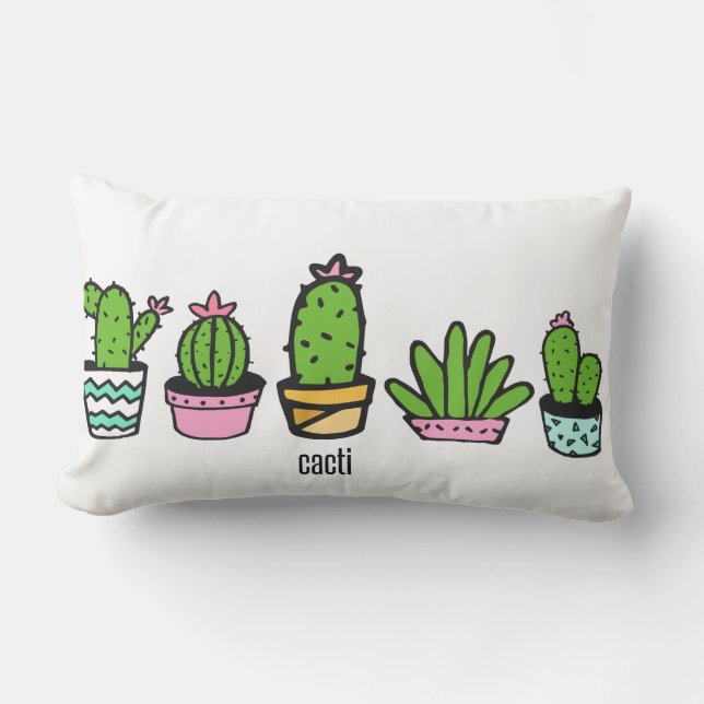cacti grouping lumbar pillow (Front)