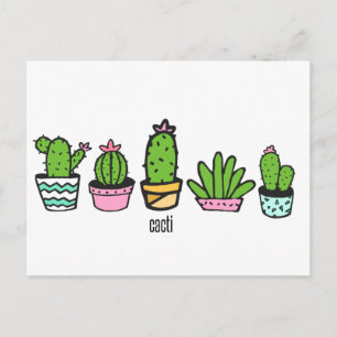 cacti grouping postcard