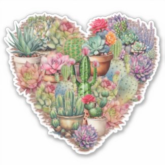 Cacti In A Heart Shape Vinyl
