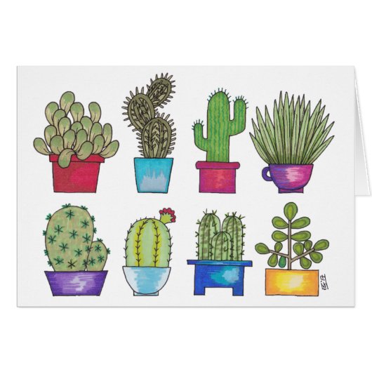 Cacti in Pots Cards (Front Horizontal)