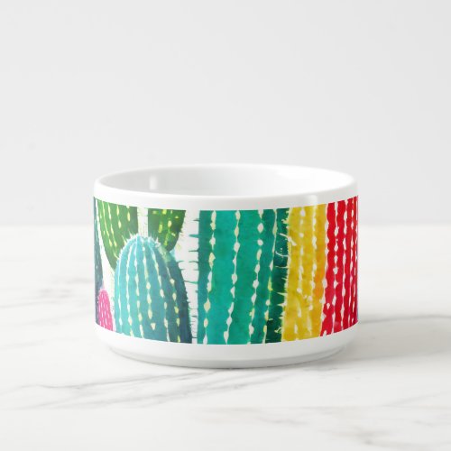 Cacti in vibrant colors bowl
