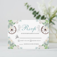 Cacti Mint Green Western Quinceanera RSVP Card