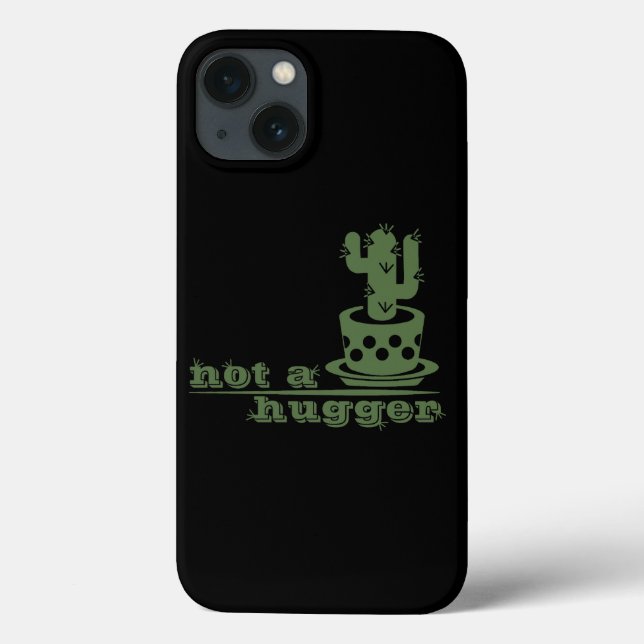 Cacti Not a hugger cactus funny saying Case-Mate iPhone Case (Back)