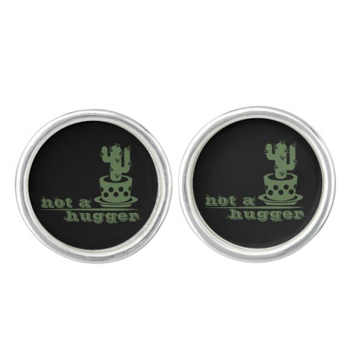 Cacti Not a hugger cactus funny saying Cufflinks