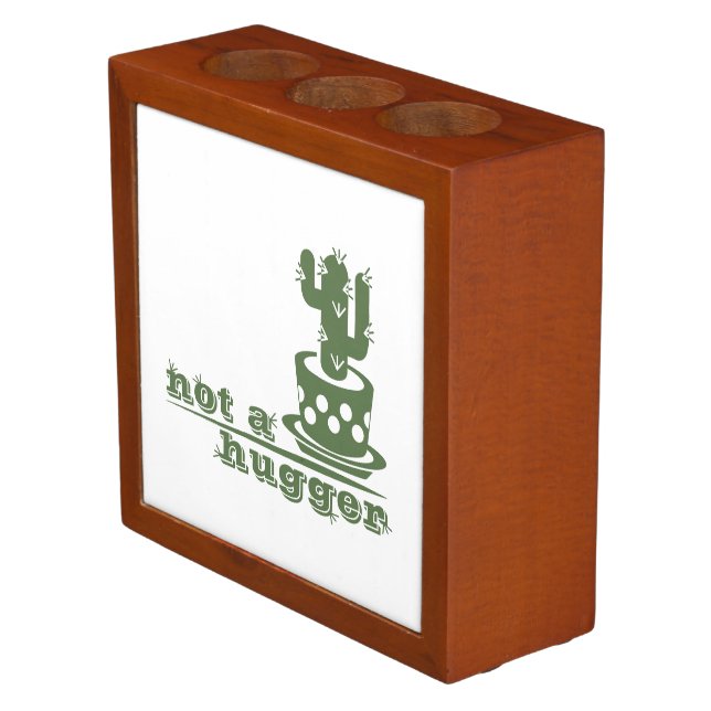 Cacti Not a hugger cactus funny saying Desk Organizer (Angled)