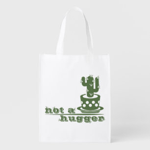 Cacti Not a hugger cactus funny saying Grocery Bag