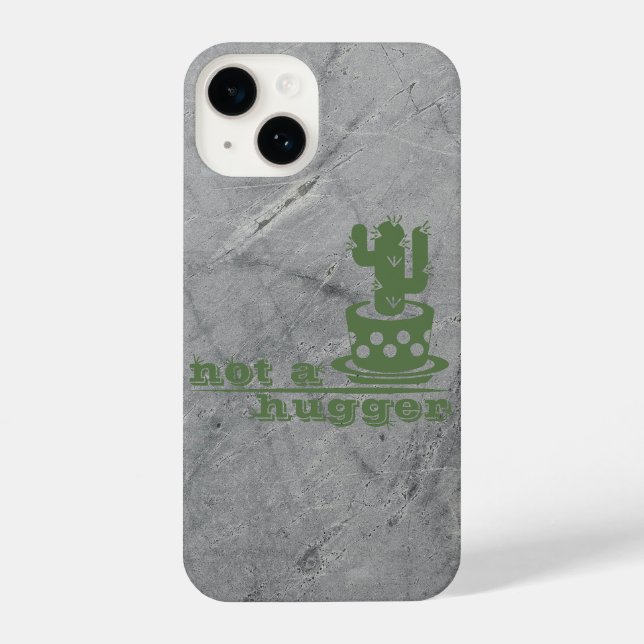 Cacti Not a hugger cactus funny saying iPhone Case (Back)