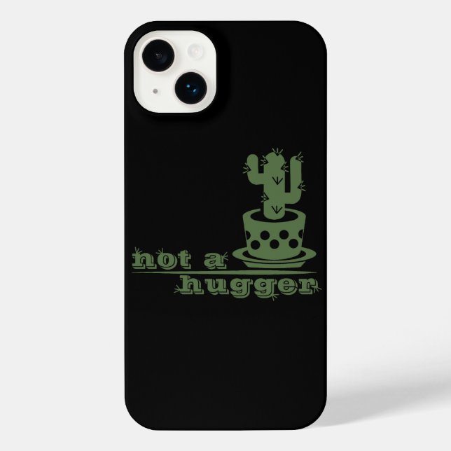 Cacti Not a hugger cactus funny saying iPhone Case (Back)