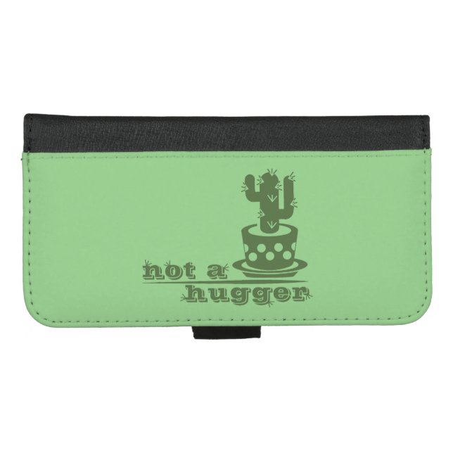 Cacti Not a hugger cactus funny saying iPhone Wallet Case (Front (Horizontal))