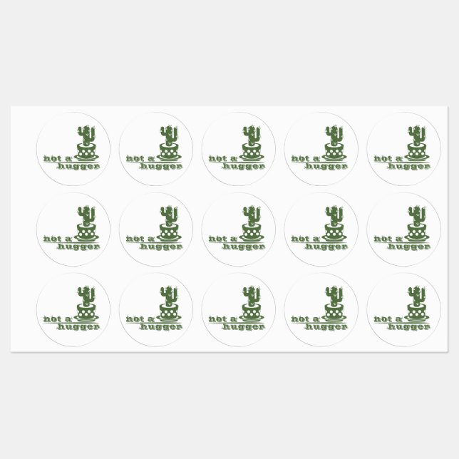 Cacti Not a hugger cactus funny saying Labels (Sheet)