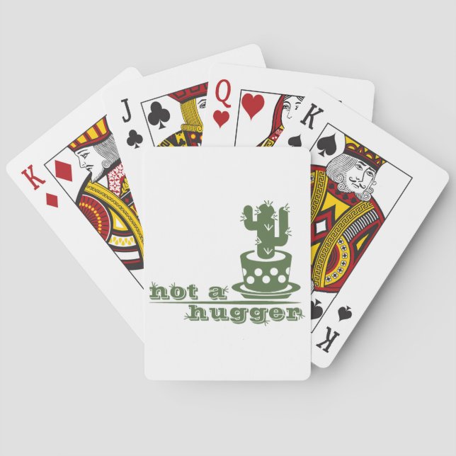 Cacti Not a hugger cactus funny saying Poker Cards (Back)