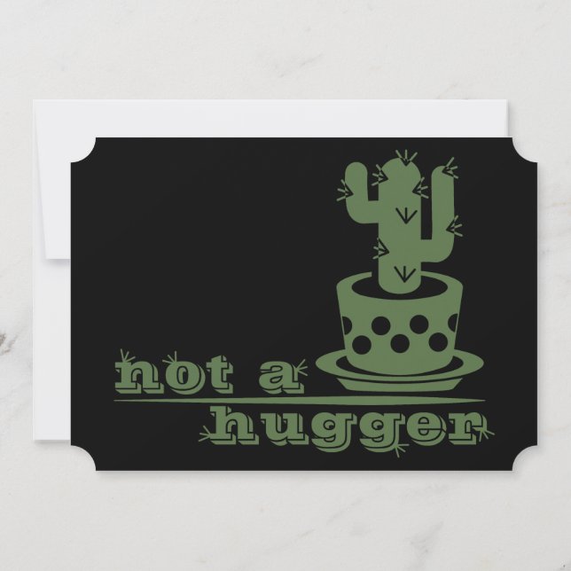 Cacti Not a hugger cactus funny saying Thank You Card (Back)