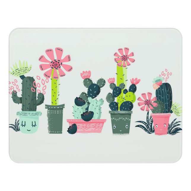 Cacti On Green Door Sign (Contemporary Front)