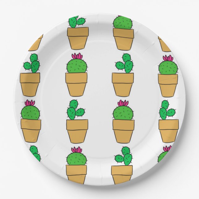 Cacti Paper Plates (Front)