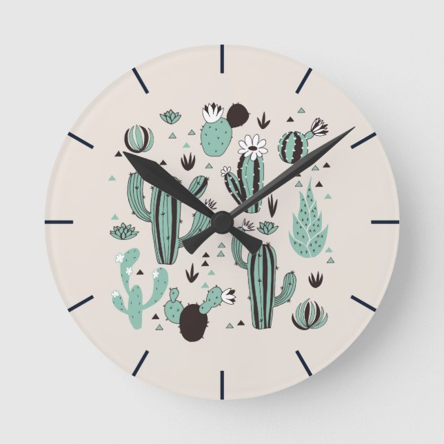 Cacti Round Clock (Front)