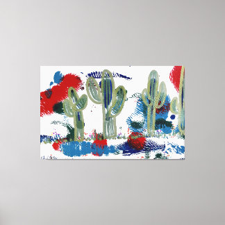 Cacti Says Hi, Stretched Canvas