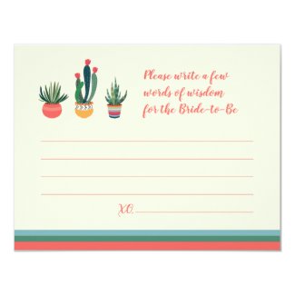 Cacti Succulent Bridal Shower Advise Card