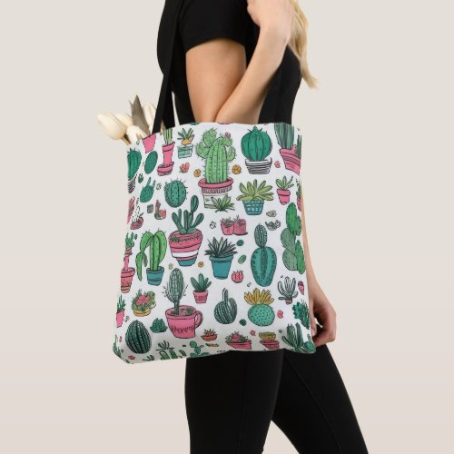 Cacti Succulent Pattern Tote Bag