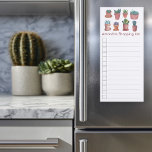 Cacti & Succulents Custom Grocery Shopping List Magnetic Notepad<br><div class="desc">Make your shopping lists in style with this customizable grocery shopping notepad. Change the text to suit your needs. Keep or delete the lines and checkboxes. Check my shop for more!</div>