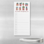 Cacti & Succulents Custom Grocery Shopping List Magnetic Notepad<br><div class="desc">Make your shopping lists in style with this customizable grocery shopping notepad. Change the text to suit your needs. Keep or delete the lines and checkboxes. Check my shop for more!</div>
