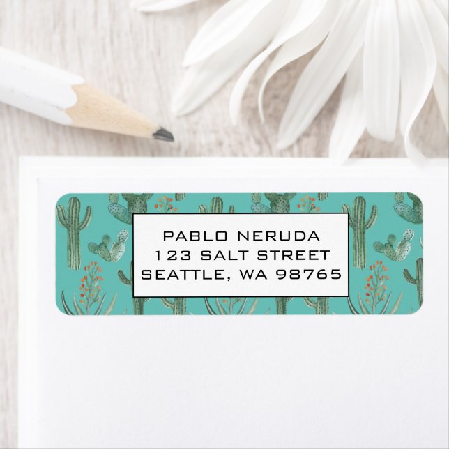 Cacti & Succulents Desert CUSTOM Mailing Address  Label (Insitu)