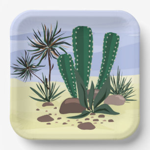 Cacti, succulents . paper plates