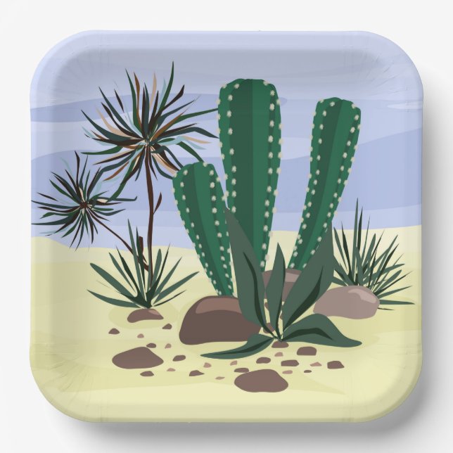 Cacti, succulents . paper plates (Front)