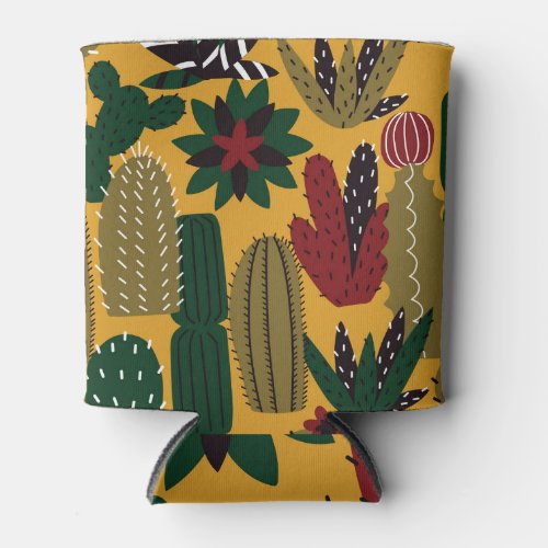 Cacti  Succulents Vintage Can Cooler