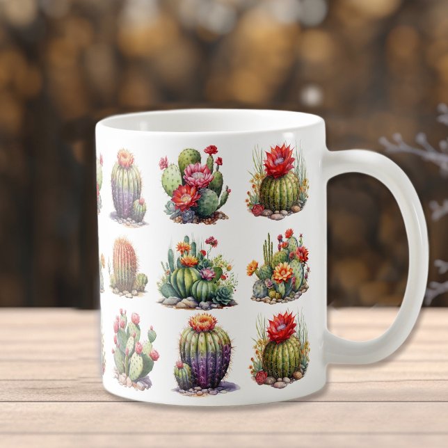 Cacti Watercolor Pattern Coffee Mug (Creator Uploaded)