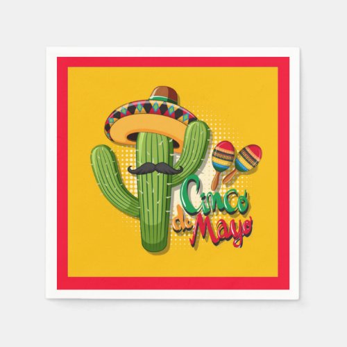 Cacto Feliz Cinco de Mayo Party Napkins