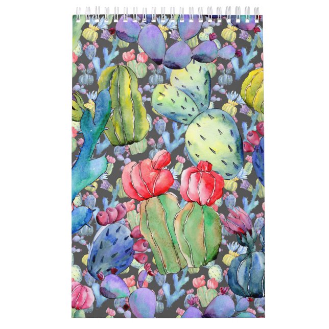 Cactus Abstract Watercolor Calendar (Cover)