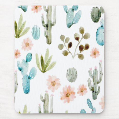  cactus agave watercolor plant cacti nature  mouse pad