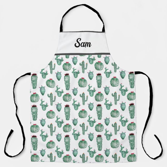 Cactus All Over Print Apron, Personalize this  Apron (Front)