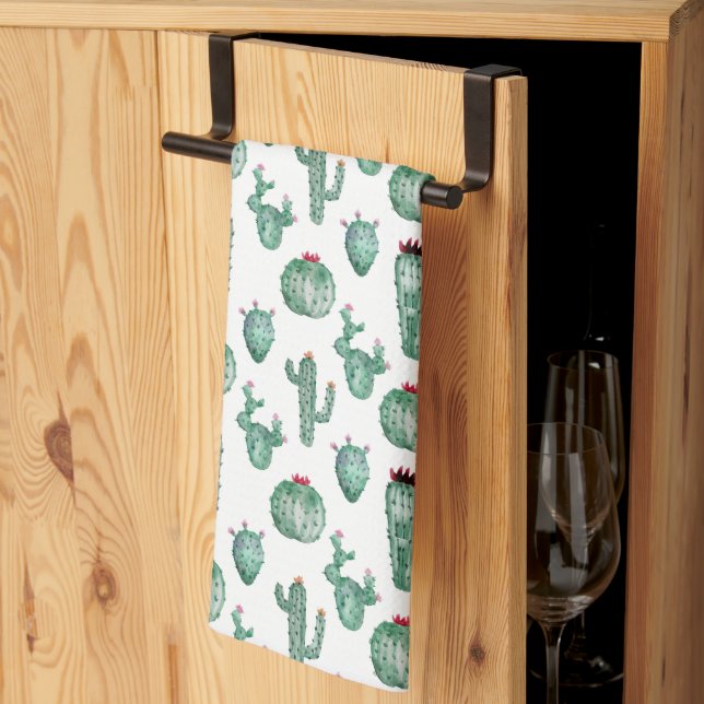 Cactus All Over Print Kitchen Towel, Customizable Kitchen Towel (Thirds Fold)