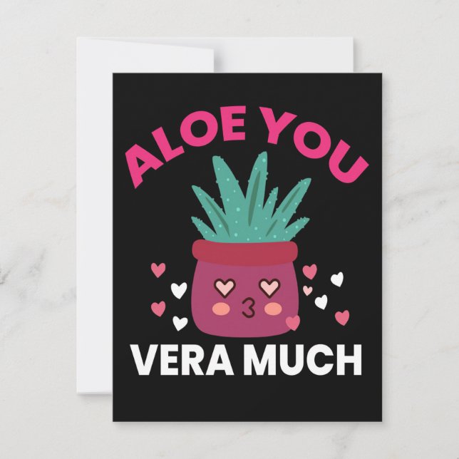 Cactus Aloe You Vera Much Thank You Card (Front)