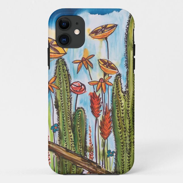 Cactus and Blooms Phone Case (Back)
