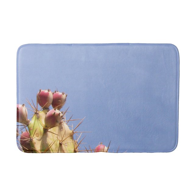 Cactus and Blue Sky Photo Bathroom Mat (Front)