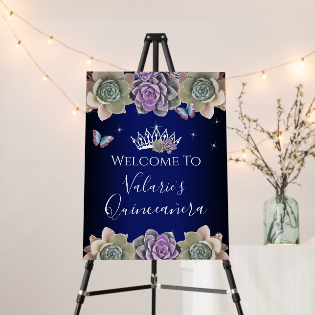 Cactus and Butterfly Elegant Quinceaner Foam Board (In Situ (Stand))