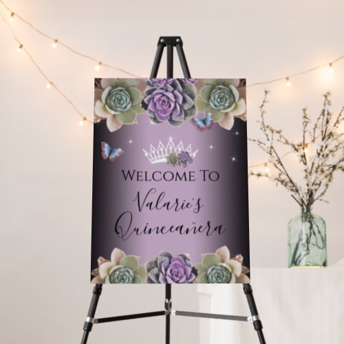 Cactus and Butterfly Elegant Quinceanera Foam Board