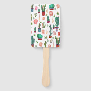Cactus and Butts Hand Fan
