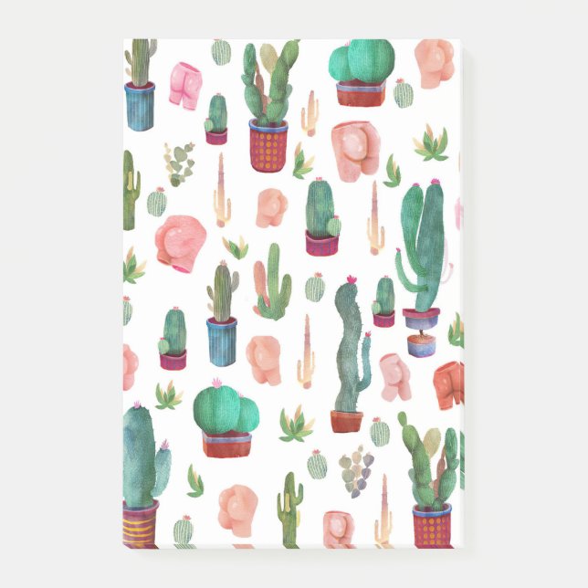 Cactus and Butts Post-it Notes (Front)