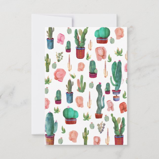 Cactus and Butts RSVP Card (Front)