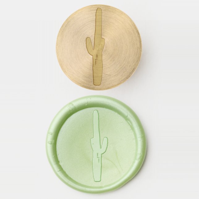 cactus and desert wedding wax seal stamp (Stamped)