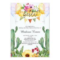 Cactus and Floral Bridal Shower Fiesta Invitation
