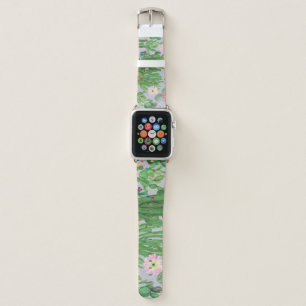 Cactus and flowers, watercolor seamless painting. apple watch band