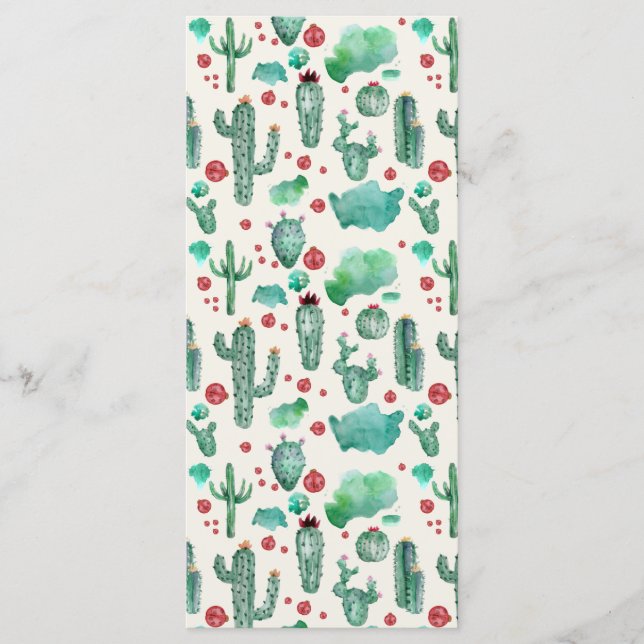 cactus and ladybug pattern - cream background menu (Front)