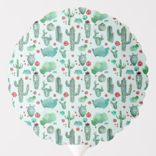 cactus and ladybug pattern - light blue background balloon
